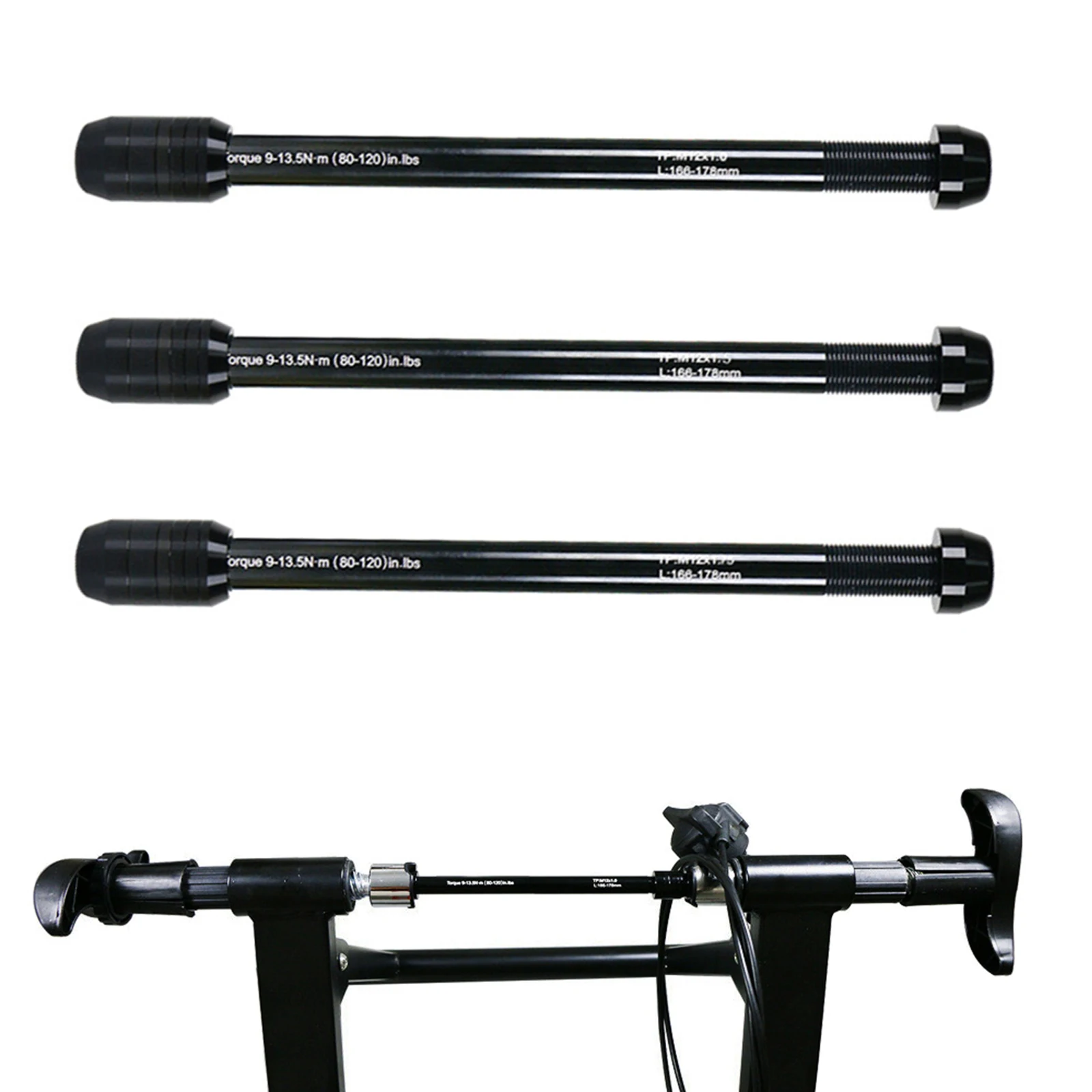 

Bike Trainer Thru Axle Skewer Adjustable 12x142-148mm P1.5/P1.75/P1.0 Aluminum Alloy Black Bicycle Indoor Sports Accesseries