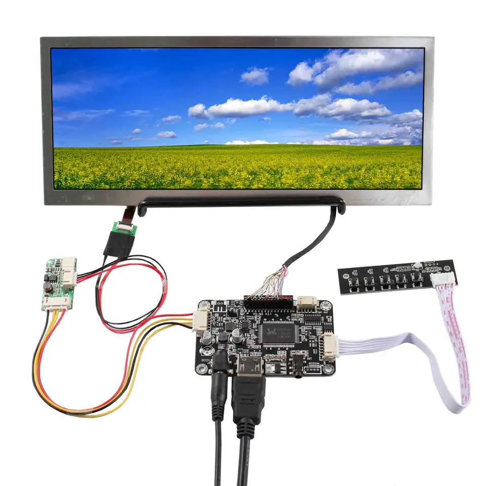 Car Gauge Sub Display 10.3 Inch 1920x720 IPS LCD Screen With Controller ...
