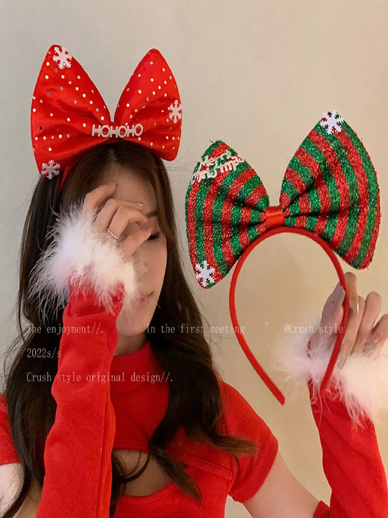 Elk Snowflake Bow Hairband para crian&ccedil;as, Halloween Cosplay Hair, Cartoon Headwear, Presentes de Natal, Acess&oacute;rios para festas d