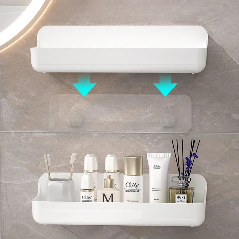 Bathroom Shelf No Drill Wall Mounted Shampoo Bottle Shower Corner Rack Toilet Storage Rack Plastic Bathroom Kitchen Accessories 3