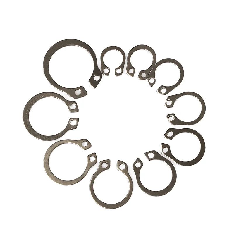 100PCS Circlip Set External/Internal Retaining C-type Cir clip Lock Snap Ring Set holes Shaft Collar Washer Stainless Steel