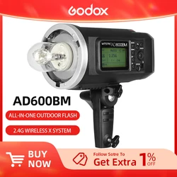 Godox AD600BM Outdoor Flash 600Ws GN87 High Speed Sync Bowens Mount Strobe Light with 2.4G Wireless X System, 8700mAh Battery