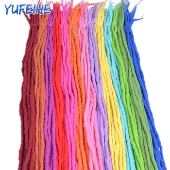 10 Strands Nepal Wool Felt Dreadlock Handmade DIY Hairstyles Multi-colors Synthetic Crochet Braid Hair Extensions Cosplay Lolita 1
