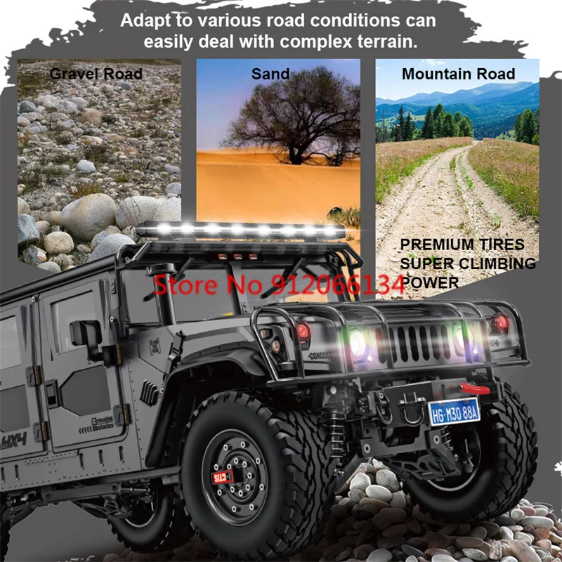 Refit 4WD Off-Road Remote Control Truck Model 16CH Smoking Lighing Alloy Underbody Differential Lock Brake Function RC Truck 2
