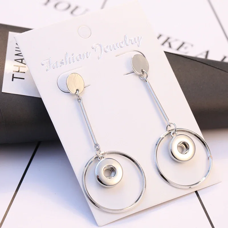 12mm Snap Jewelry Earrings Metal Snap Button Earrings Eardrop Mini DIY Snaps Buttons Earring Jewelry Making