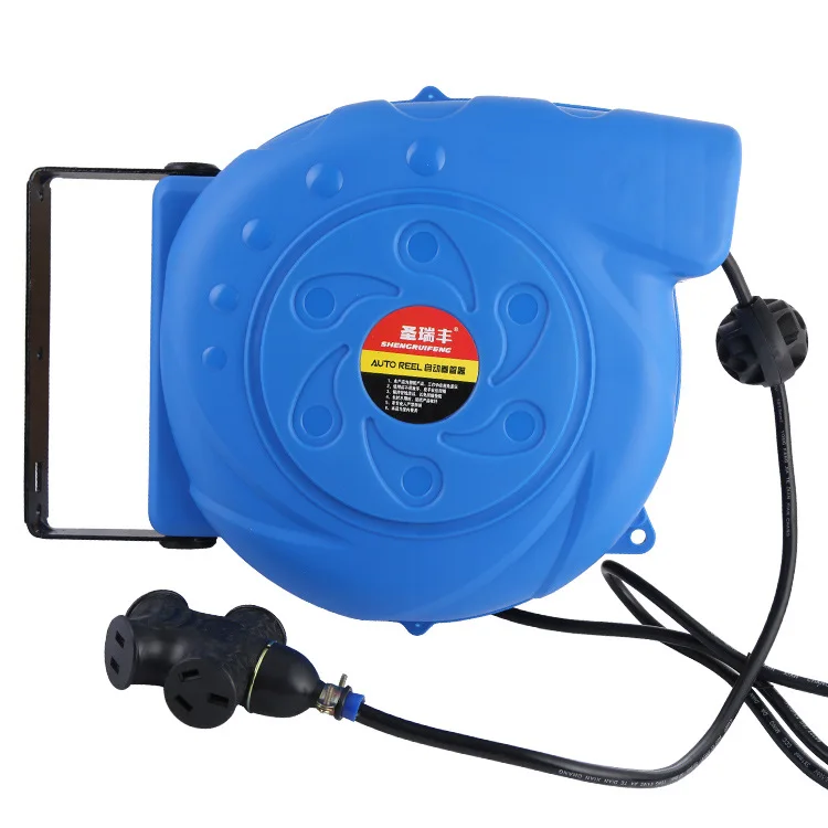 

Automatic Retractable Hose Reel All Copper 15M Electric Cable Wire Hose Reel Electric Hose Reel With Working Lamp For Garage