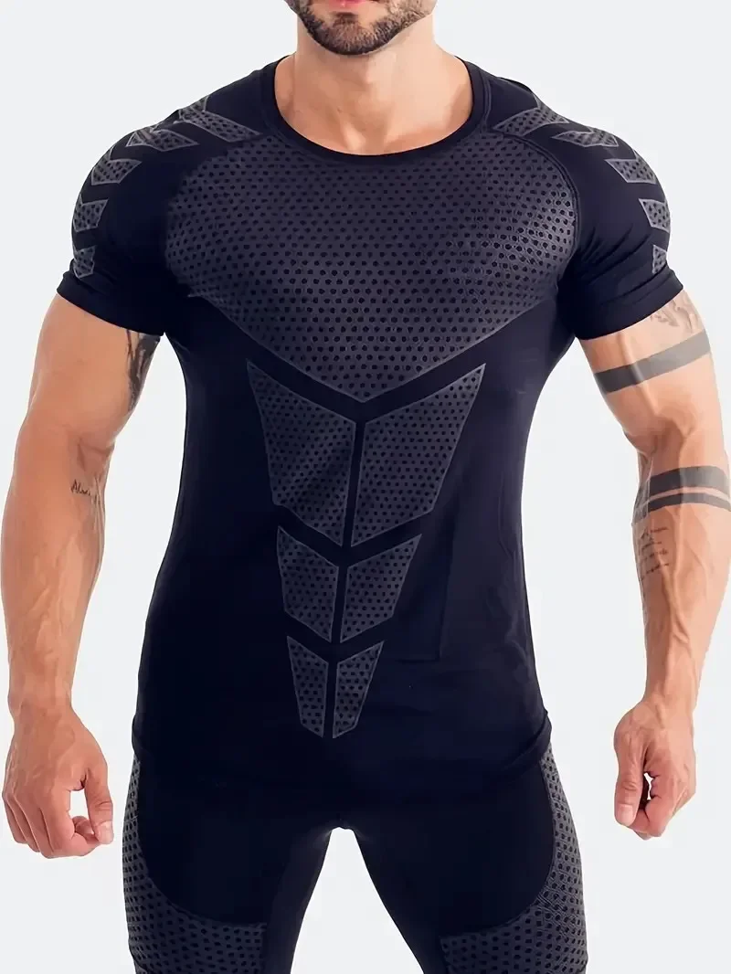 1 Piece Men's Creative Pattern Graphic Print Sports Outdoor T-shirt Breathable Quick Dry Short Sleeve Tees