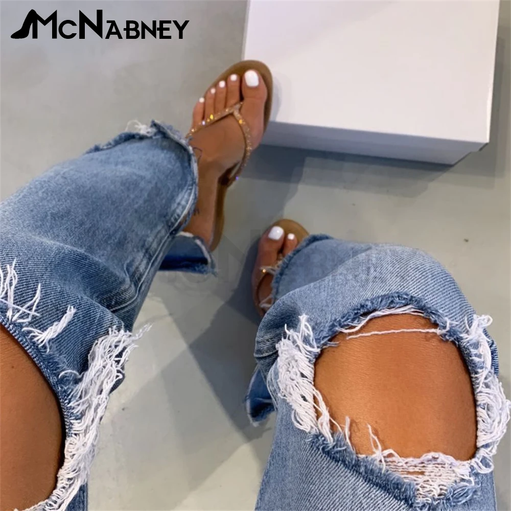 Brown Rhinestone Flip Flop Suede Comfort Flats Custom Color Summer Shoes for Lady Fashion Style Sandals Concise Outdoor Slippers