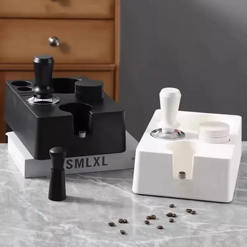 Espresso Coffee Grind Box Station with Tamper Hold...