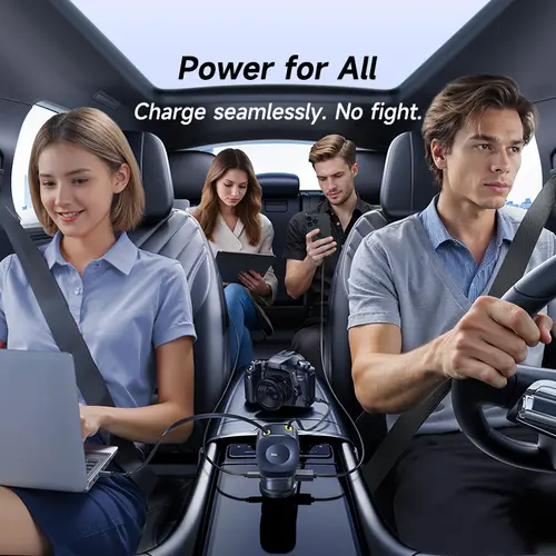Baseus 240W Car Charger 4 Ports Built in Retractable Cable Fast Charging USB Type-C Car Phone Charger For Samsung iPhone Xiaomi - Image 6