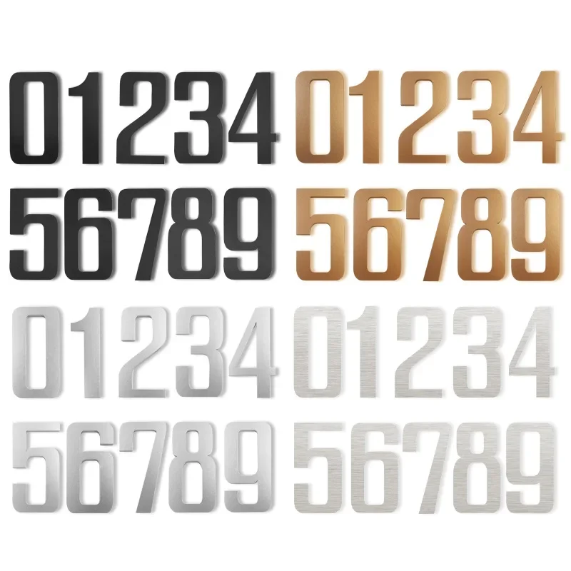 5/6 Inch Stainless Steel Number 12.7/15.2 Cm Self Adhesive Numbers Address Sign #0-9 Letters Big Modern Door Plates Home house number signs door signs house numbers number plate
