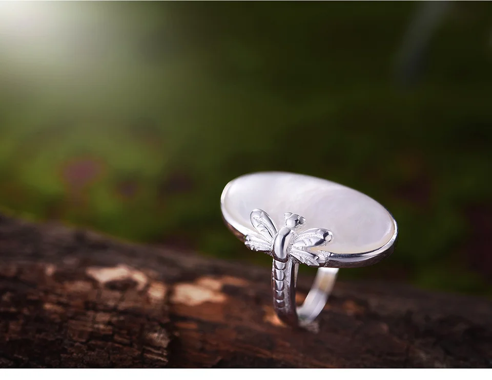 Silver Dragonfly  Sea Shell Ring