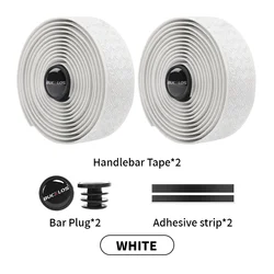 BUCKLOS Anti-Slip Waterproof Cycling Handlebar Tape - Road Bike Accessory (White)