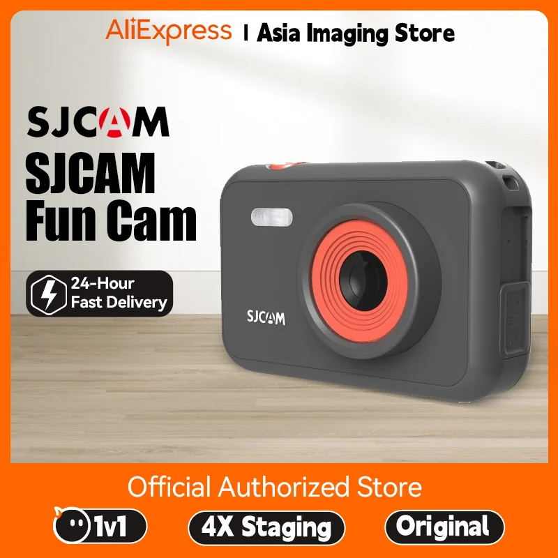 SJCAM FunCam 어린이 카메라, 2.4 인치 대형 디스플레이 화면, 1080P 초고화질 해상도, 시간 제한 사진 촬영