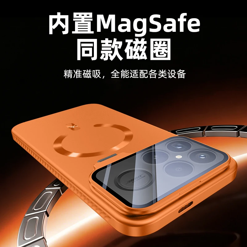 Magnetic Shockproof Case with Invisible Holder & Camera Protection - Compatible with Magsafe Wireless Charging