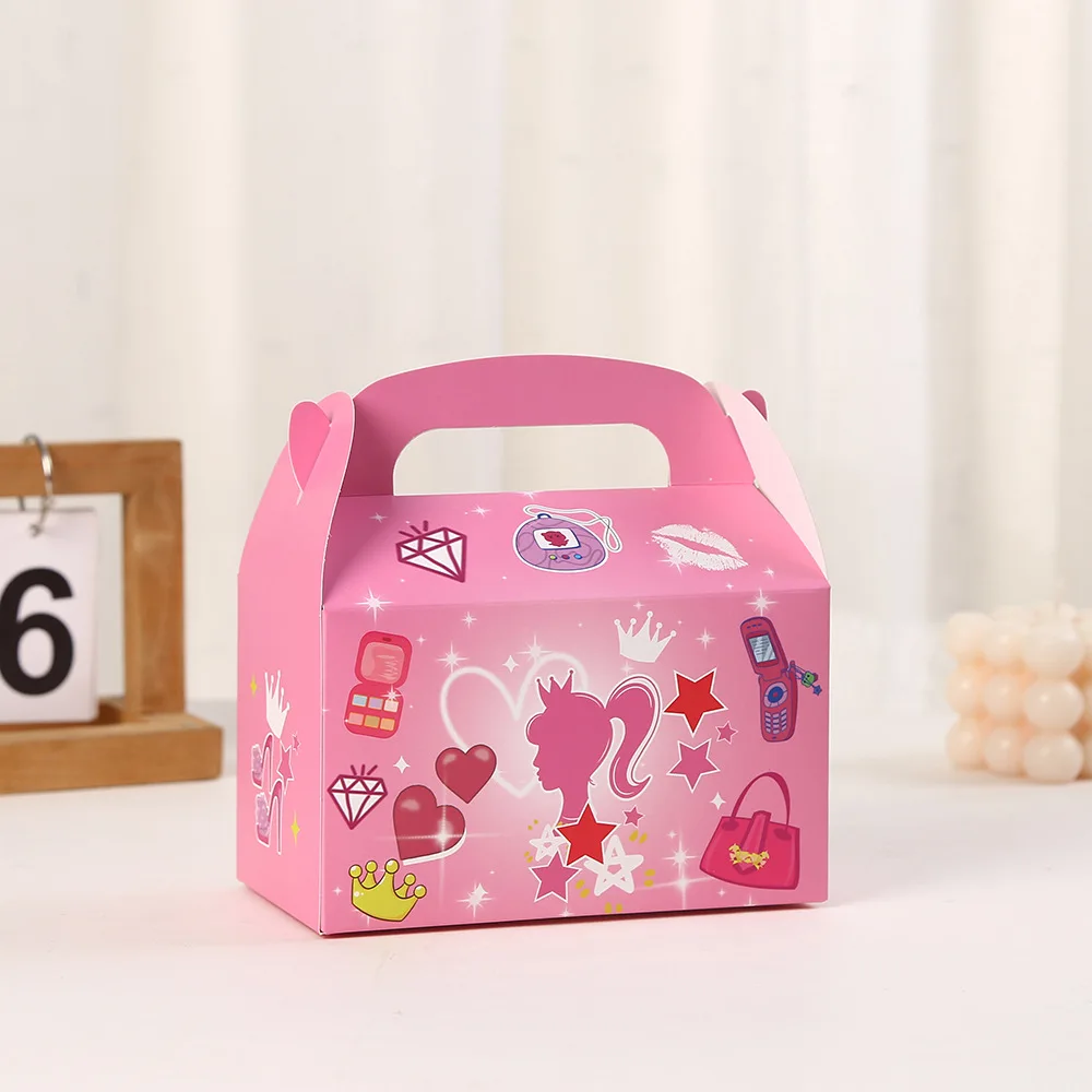 Princess pink blue gift wrapping bags, luxury designer kids party boxes, birthday candy... - SKU KPB01133 - UGI Packaging
