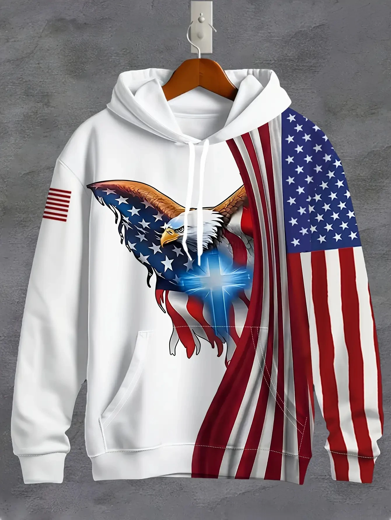 2025 موضة كول النسر الرجال هوديي ثلاثية الأبعاد أغطية رأس مطبوعة طبعة الاتجاه النسر الأمريكي الرجال ملابس رياضية الاطفال عادية للجنسين البلوز