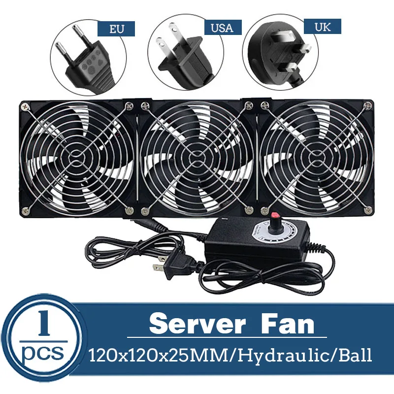 Ventilador de Refrigeração com Controlador Btc Máquina Chassis Workstation Gabinete do Radiador Ventilador do Servidor 3000rpm 12cm 12v 220v 120 Milímetros