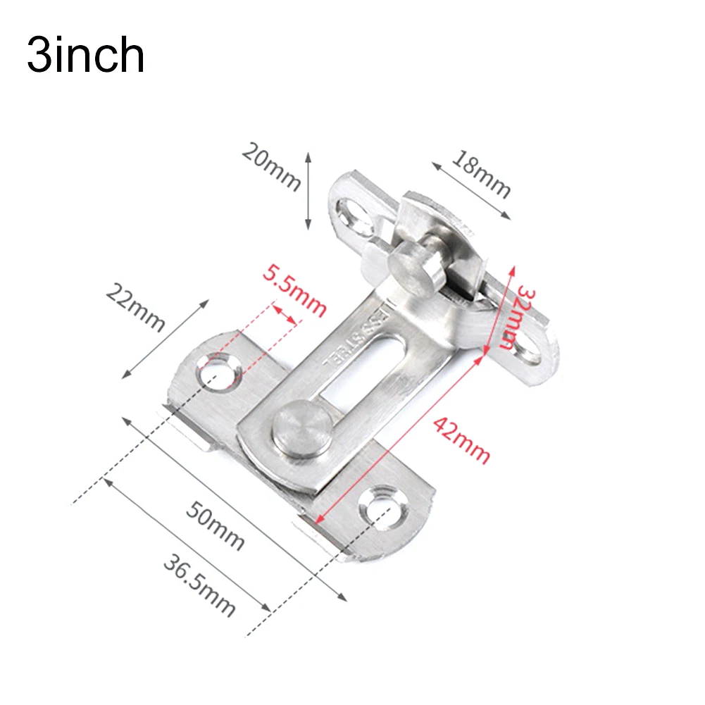 Description Picture 2 of item90 Degree Bending Latch Buckle Bolt Anti-theft Use For Small Pet Cage Sliding Door Room Doors Cabinet Drawer Furniture 3 Inch