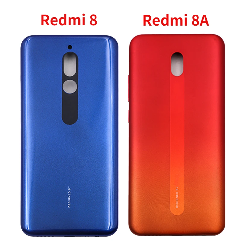 Back Cover For Xiaomi Redmi 8 8A Battery Cover Housing Rear Door Case Replacement Parts with side key back glass cover for xiaomi redmi note 8 pro battery back cover replacement note8 rear housing door clear case repair parts