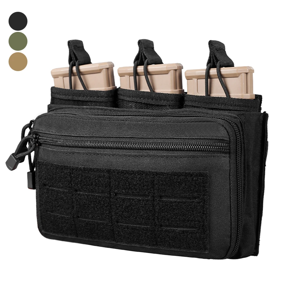 Description Picture 2 of itemTactical Triple Mag Pouches Molle Admin Pouch .223/5.56mm 7.62mm Rifle Charger Holder Open Top Magazine Pouch EDC Organizer Bag