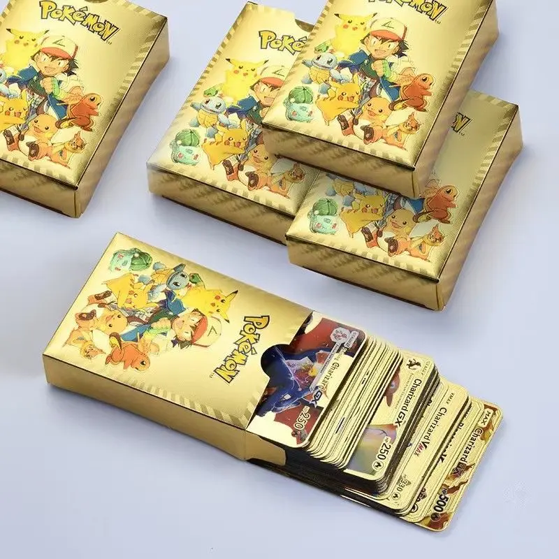 11-110pcs Pokémon Angol Német Spanyol nyelv Francia Játék kártyák charizard vmax gx Rare pikachu Ütközet Edző Gyűjtés rty toys