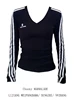 plus Size Slim Fit Long Sve V-Ne American Sle T-irt Women's Spor Top Trendy Autumn New Arrival Tee Bars Design