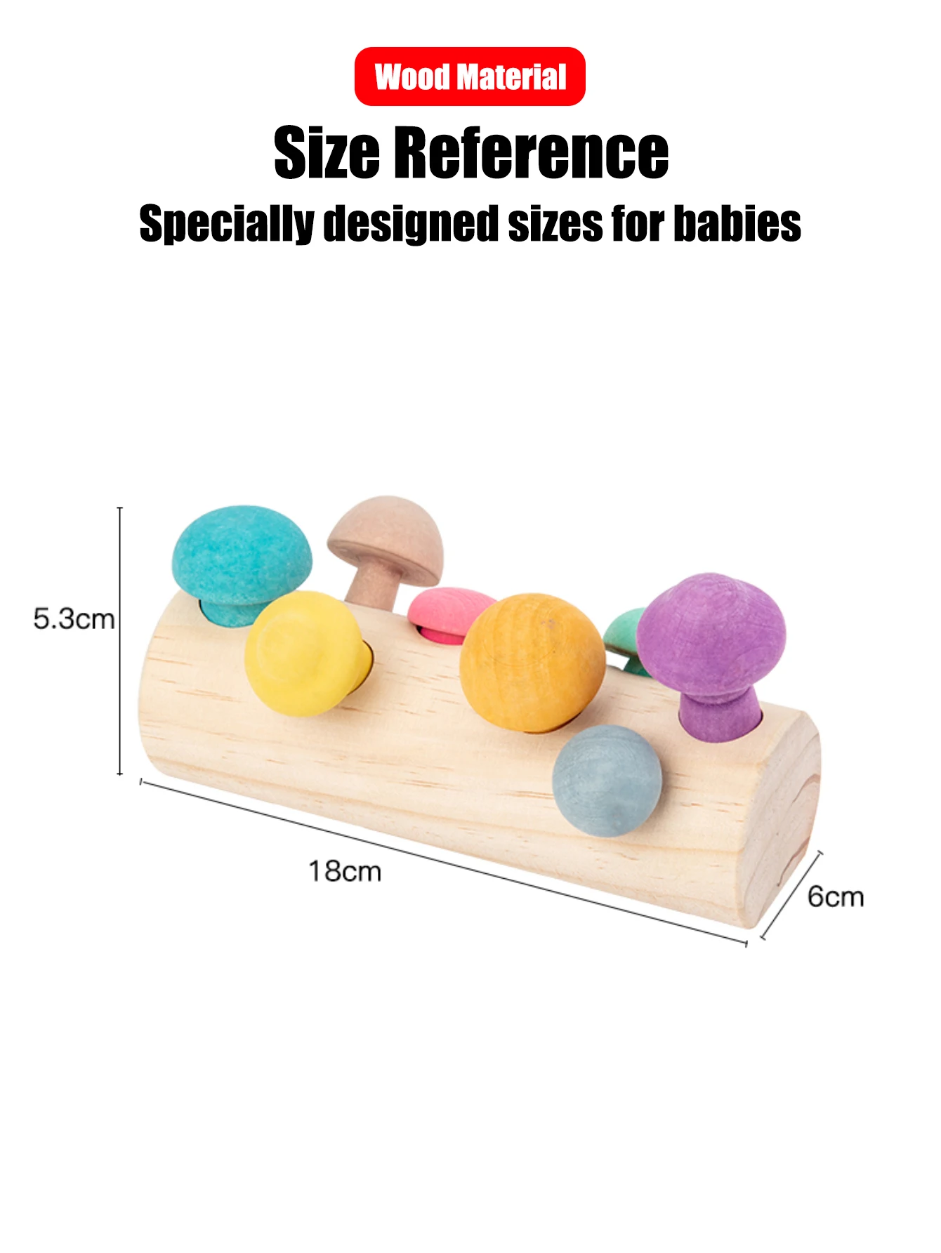 9pcs children's early education toys with color and shape matching, mushroom picking exercises, eye and hand coordination