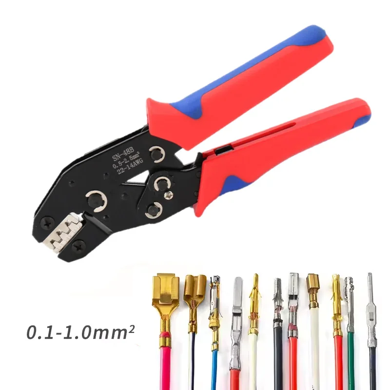 

Crimping Tools SN-58B Pliers Interchangeable Jaw For XH2.54/DuPont2.54/2.8/4.8/6.3/ Non-Insulated/Ferrule Terminals Ratcheting