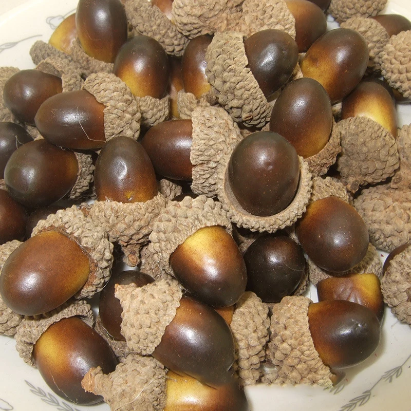 thumbnail image 1 of 50/100 piezas de hermosas bellotas en miniatura de espuma artificial, frutas y verduras, decoración para el hogar, boda, árbol de Navidad, bellota marrón, 1 of 4