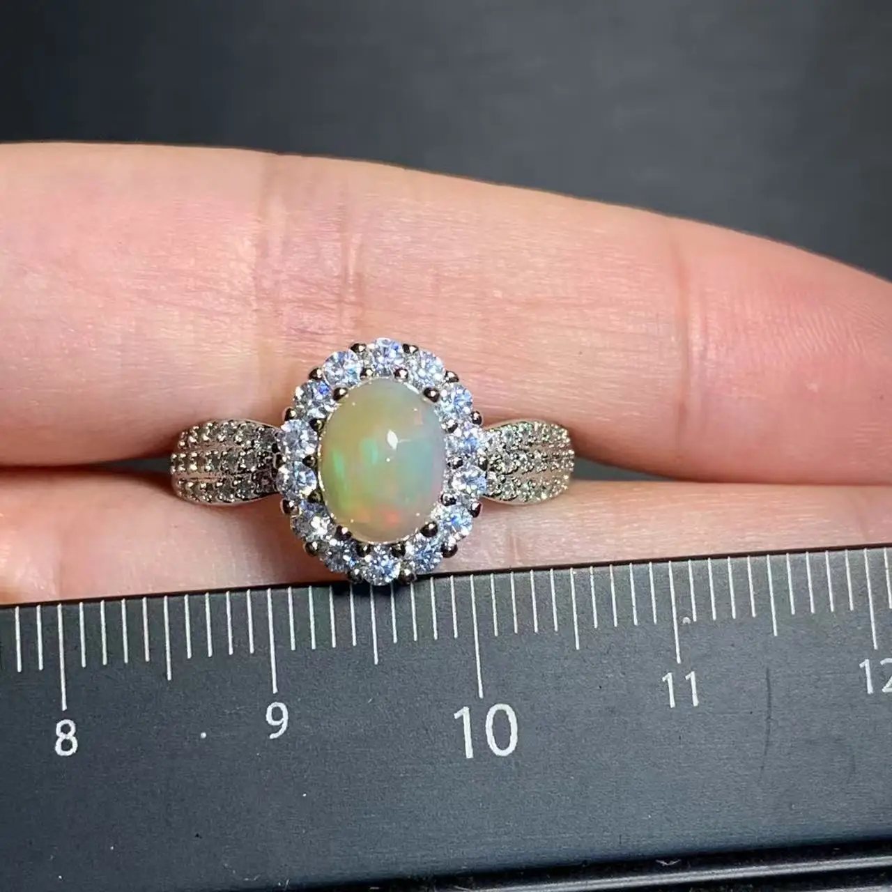 Authentic BIG Natural Opal Ring Adjustable Female Ring Jewelry for Women Gift Wholesale High Quality Vintage Fine