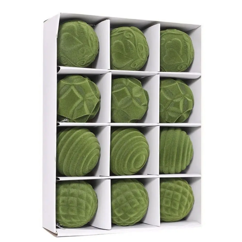 12 bolas de plástico de terciopelo para árbol de Navidad, 6 cm, para colgar, decorativas, para árbol de Navidad
