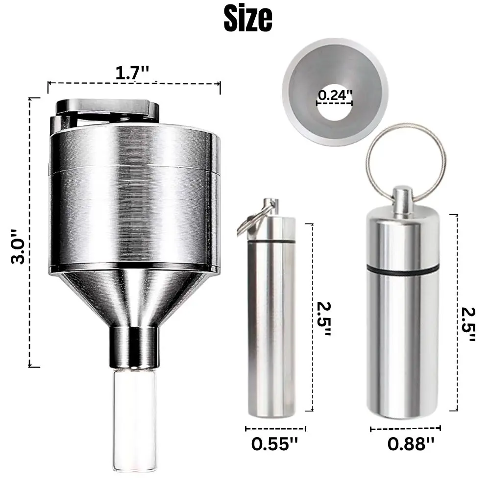 Manual Grinder Aluminum Spice Mill Fine Grinding Powder Herb Crusher with Metal Jar and Wide Mouthed Funnel Smoking Accessories - Imagen 5
