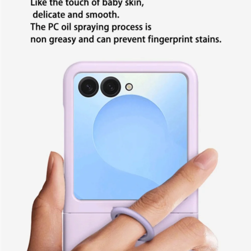 Ring Holder Candy Color Collision Case For Samsung Galaxy Z Flip 7 6 5 Zflip Flip7 Matte Gradient Shockproof Ultra Slim_voghion.com