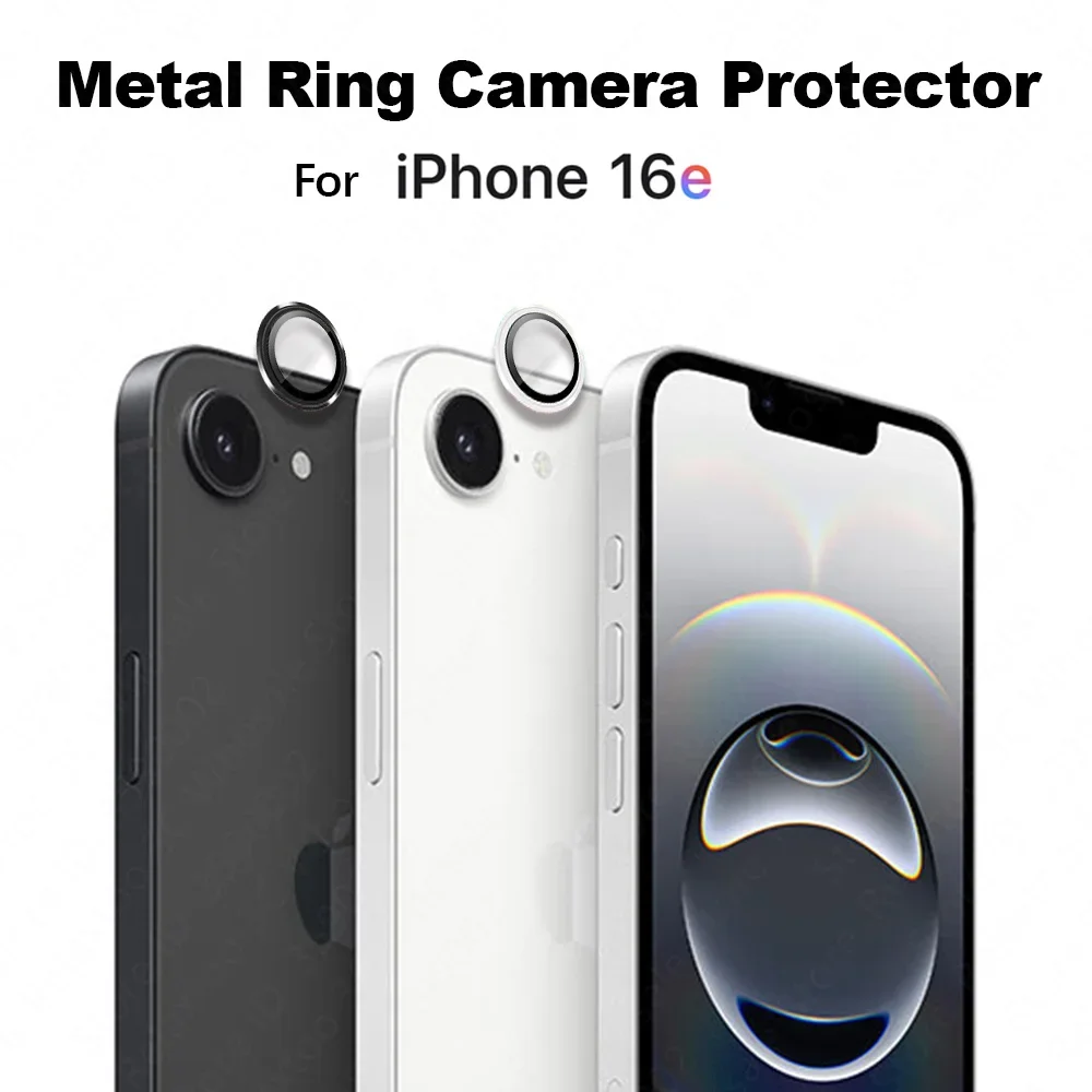 3D HD Tempered Glass Camera Protector with Metal Rear Ring
