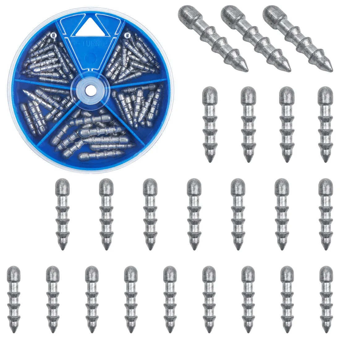 70Pcs Pesi Per Unghie Per Bass Fishing Worm Neko Rig Pesi Da Pesca Sinker Neko Wacky Rig Tackle Accessori Per La Pesca