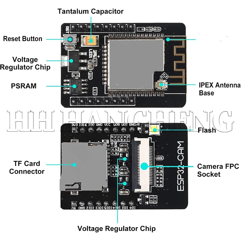 รูปสินค้า บอร์ดพัฒนา ESP32-CAM WiFi+Bluetooth+กล้อง