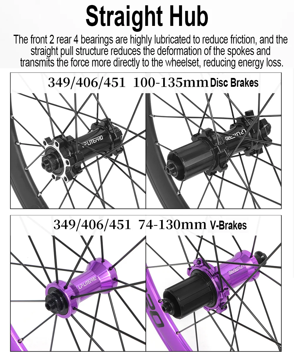 Lp litepro aero vouwfiets wielen aluminium deep section velgen_voghion.com