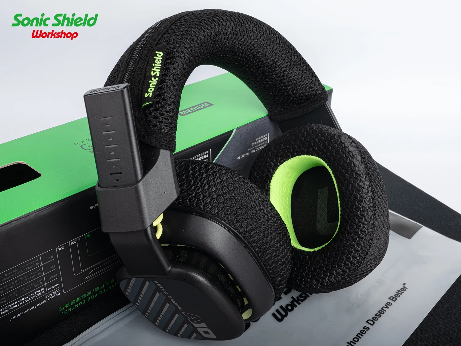 وسائد سماعات الأذن لـ Logitech G Astro A10 الجيل الثاني، وسائد أذن بديلة، أغطية شبكية من الميموري فوم، إسفنج بروتيني