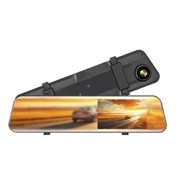 Dual - Lens Vehicle Dash Cam with Rearview Mirror & Video Recorder - None (1 camera.)