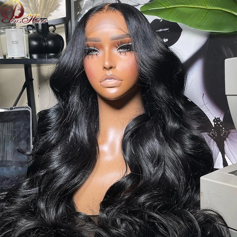 바디 웨이브 13X6 HD 레이스 프론탈 인모 가발 내추럴 컬러 13x4 투명 레이스 프론트 가발 프리 플러킹 레미 헤어 여성용