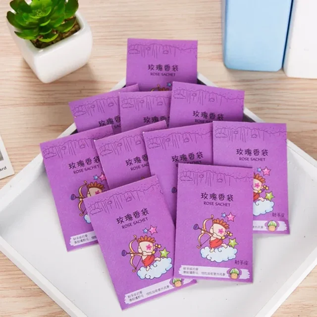 12pcs Fragrance Sachets Freshener Bag Natural Aromatherapy Random Taste Incense Wardrobe-Cupboard AirFlavor Scent Lemon Rose 4