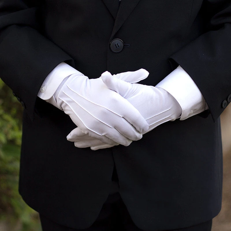 Gants en coton blanc hydratant pour les mains, uniforme formel pour eczégypti, police, serveurs, conducteurs, inspection de bijoux, 4 paires