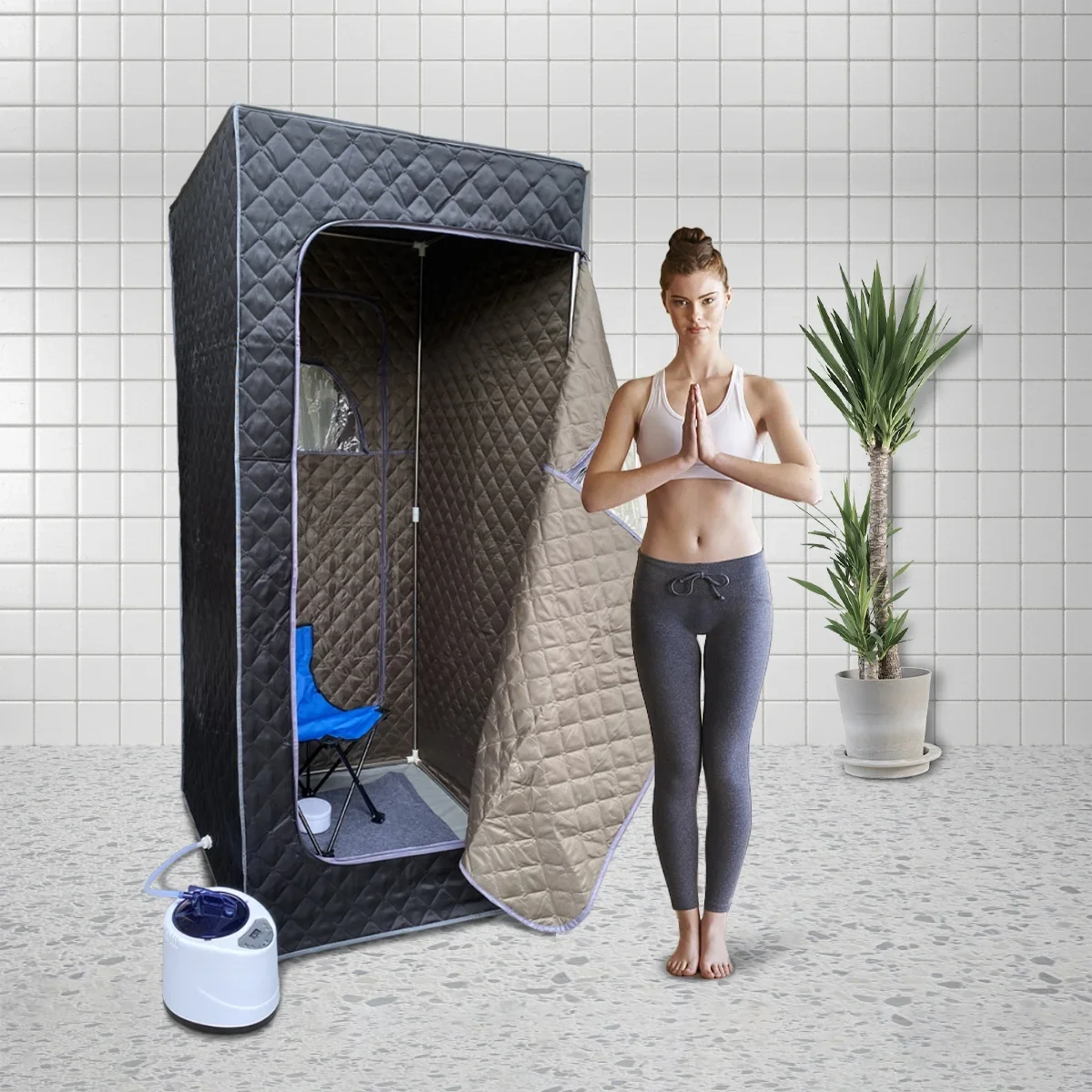 4 Liters Home Steam Sauna Portable Souna Spa And Sauna Rooms With Clear Window
