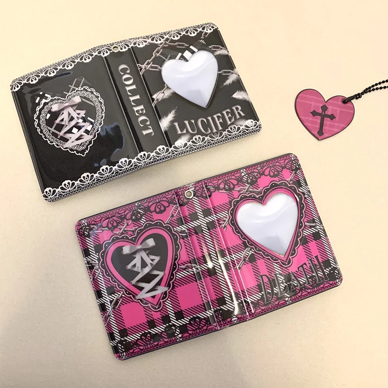 Ins Dark Cool 3 Inch Mini Photo Album Ins Korea Style Idol Star Chasing Storage Book Heart Hollow Collect Book binder Album