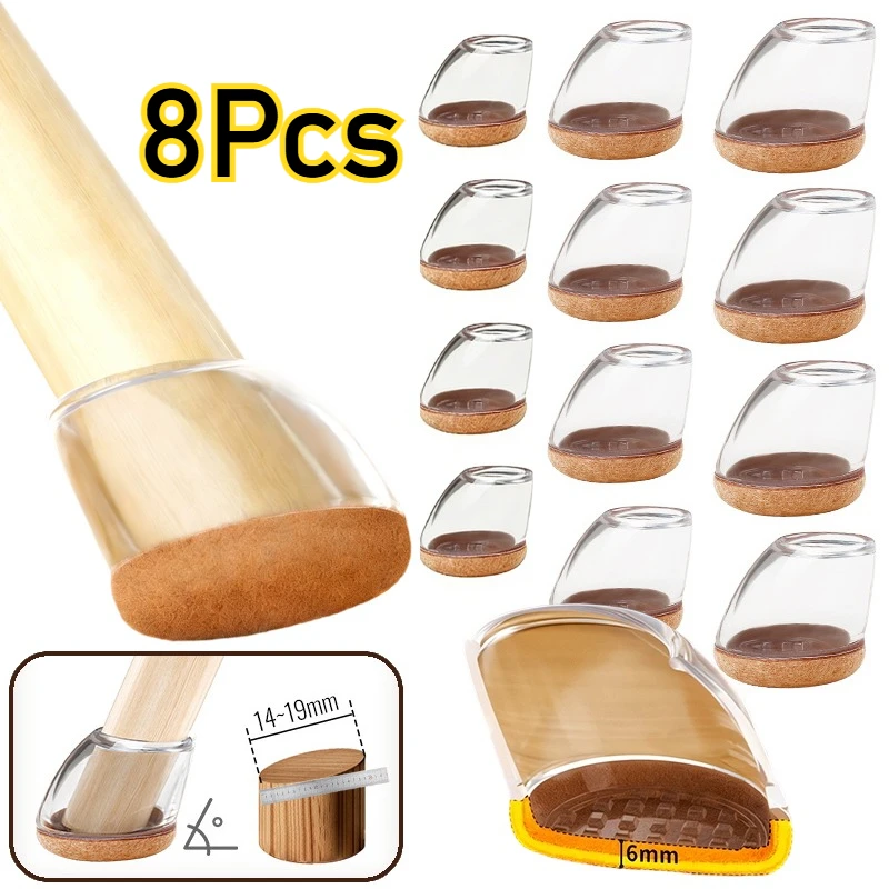 Silicone Chair Leg Protectors with Thick Felt Pads
