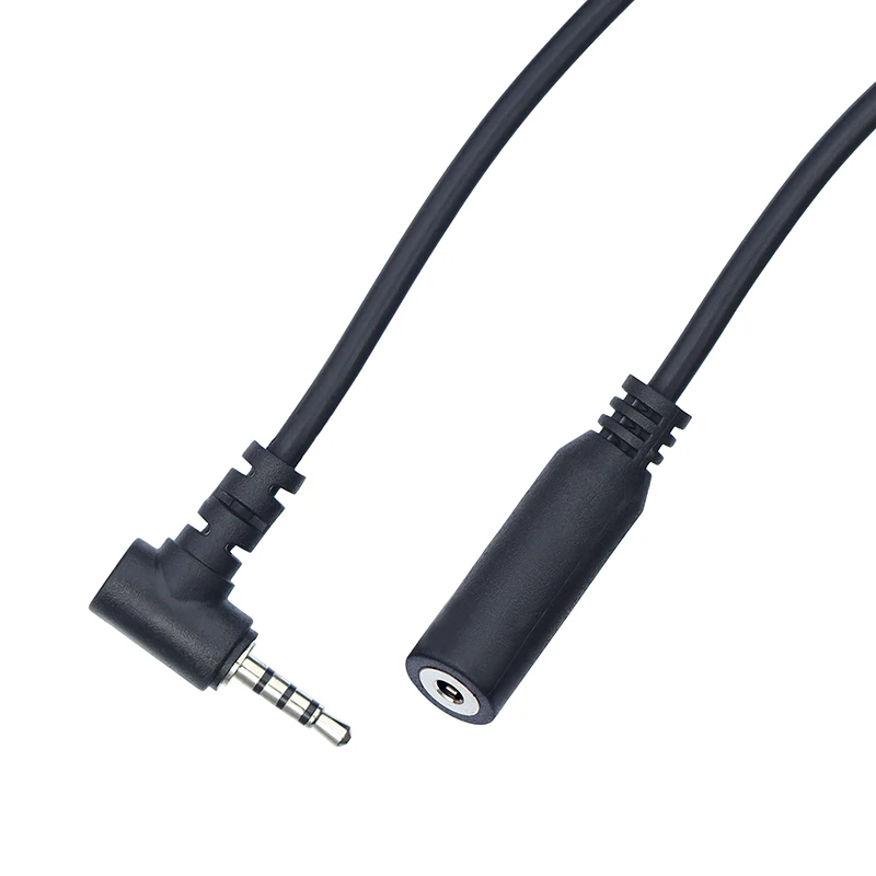 Cable adaptador de Audio de extensión en ángulo recto, conector macho a hembra de 4 polos, 2,5mm, 0,2 m, 1m, 2m, 3m