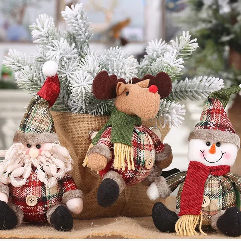 

Santa Claus Snowman Doll Pendant Christmas Small Doll Decorations Home Shop Mall Decor Scene Layout Child Gifts Desktop Ornament