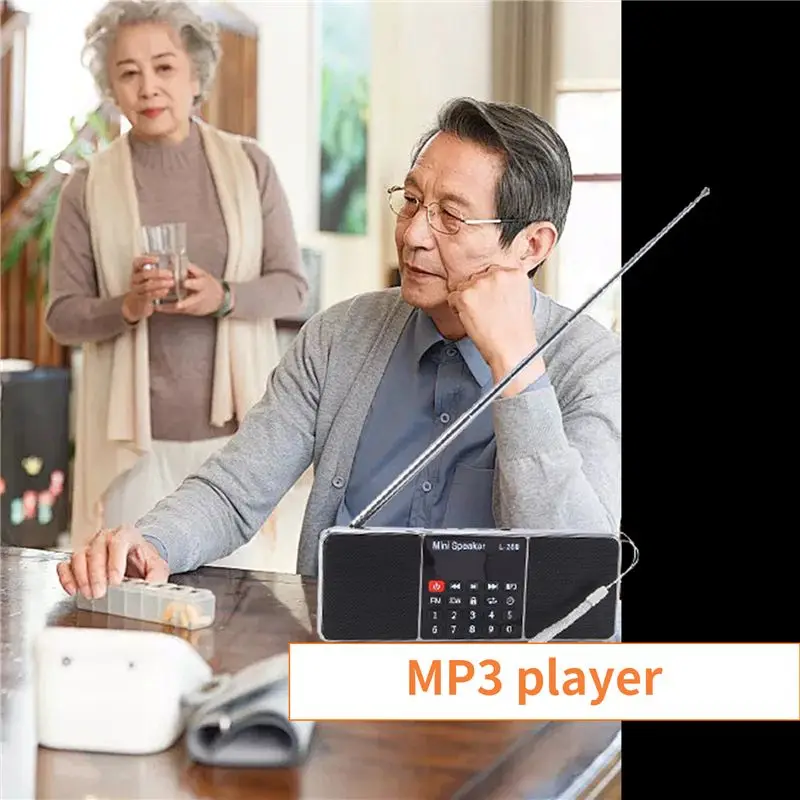 A12E-다기능 디지털 FM 라디오 미디어 스피커 MP3 음악 플레이어, TF 카드 및 USB 드라이브 지원, LED 화면 디스플레이 및 타이머 기능 탑재