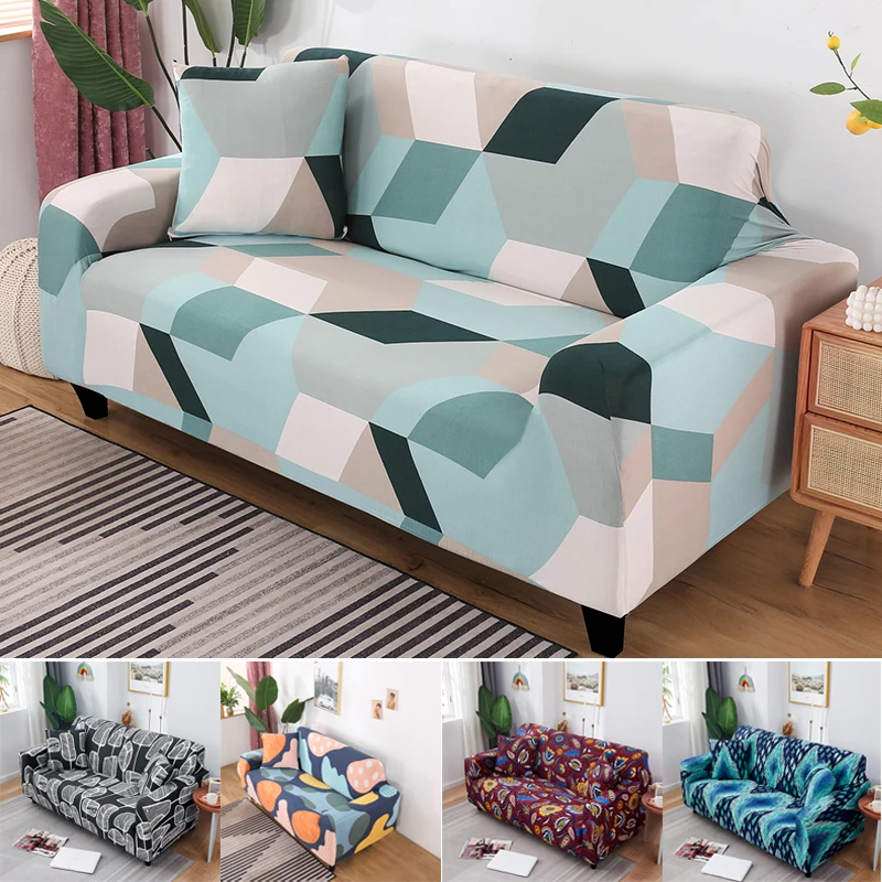 Geometric Printed Stretch Sofa Covers for Living Room Modern Style  Sofa Slipcovers All Seasons Available Couch 1/2/3/4 Seater